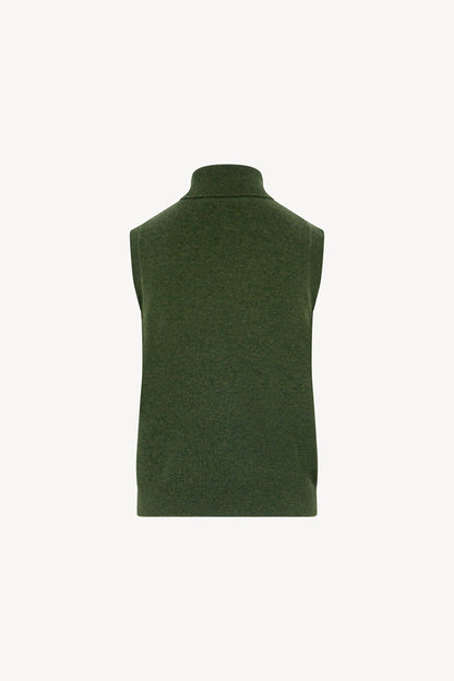 Dolcevita Senza Maniche in Puro Cashmere Loden