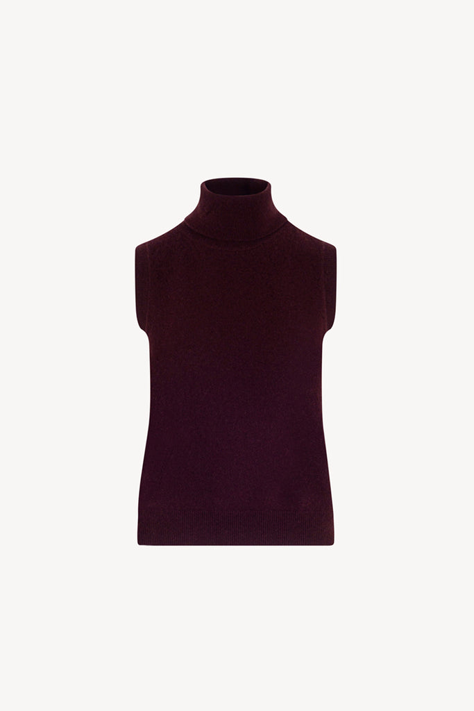 Dolcevita Senza Maniche in Puro Cashmere Acero