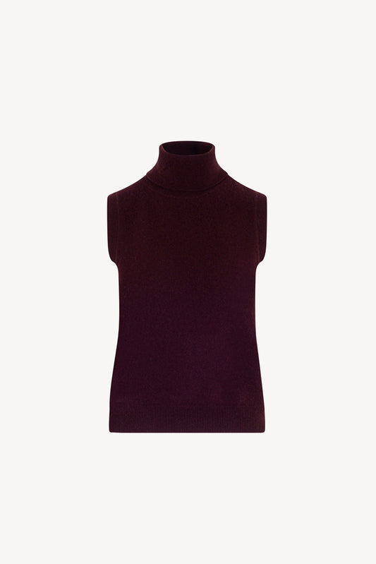 Dolcevita Senza Maniche in Puro Cashmere Acero