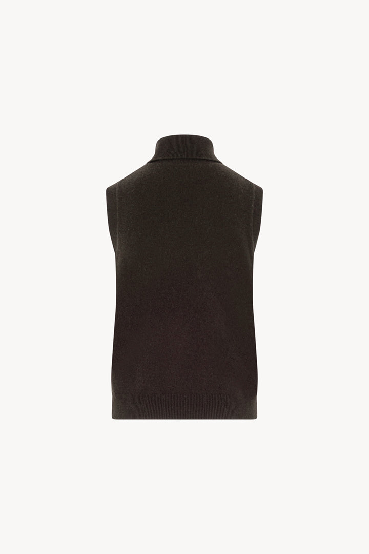 Dolcevita Senza Maniche in Puro Cashmere Mocha