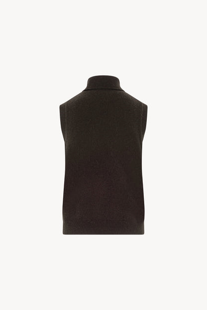 Dolcevita Senza Maniche in Puro Cashmere Mocha