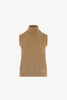 Dolcevita Senza Maniche in Puro Cashmere Cammello