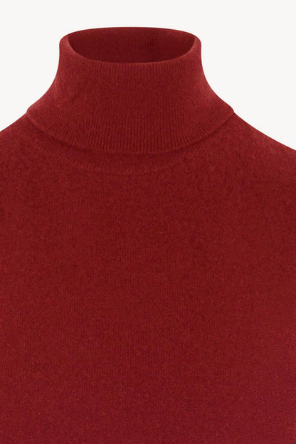 Dolcevita Senza Maniche in Puro Cashmere Rubino