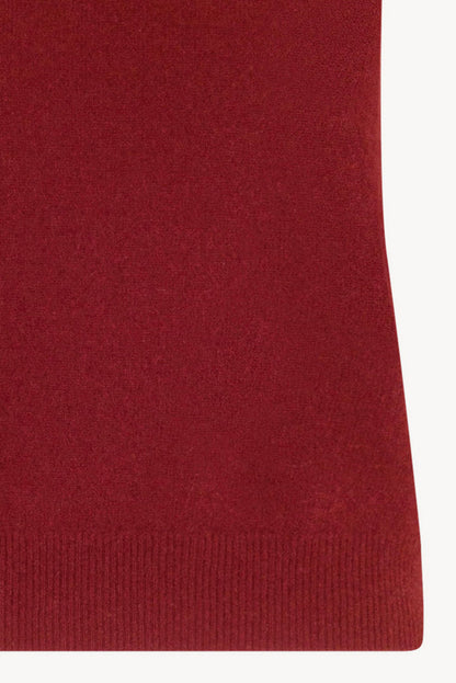 Dolcevita Senza Maniche in Puro Cashmere Rubino