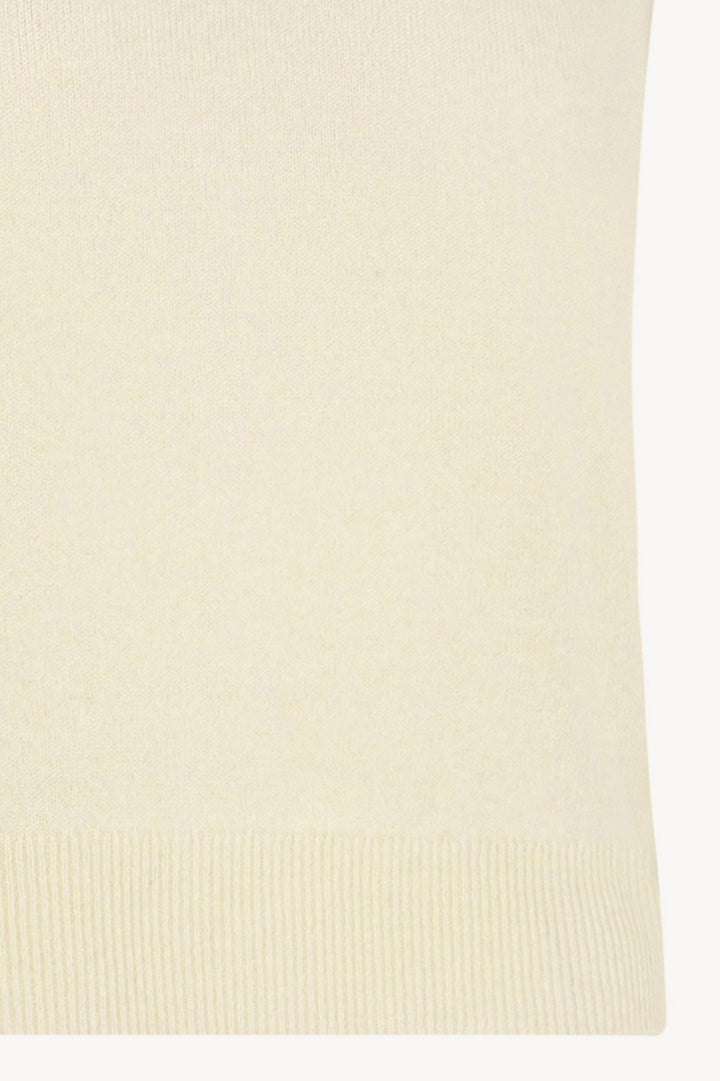 Girocollo Senza Maniche in Puro Cashmere Latte