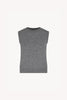 Girocollo Senza Maniche in Puro Cashmere Silver