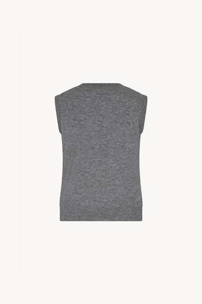 Girocollo Senza Maniche in Puro Cashmere Silver
