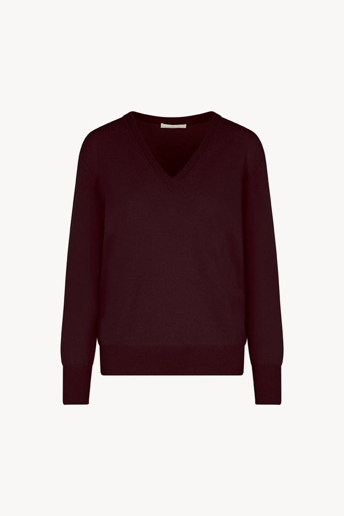 Pullover Scollo a V in Puro Cashmere Acero