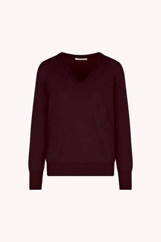 Pullover Scollo a V in Puro Cashmere Acero