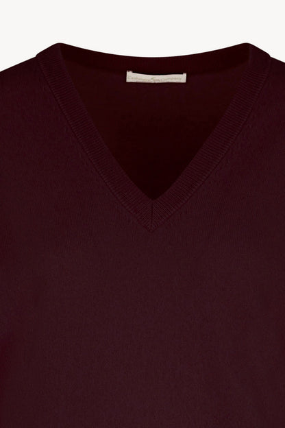 Pullover Scollo a V in Puro Cashmere Acero