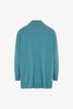 Maglia Over Collo a Scialle in Puro Cashmere Turchese