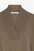 Maglia Over Collo a Scialle in Puro Cashmere Dune