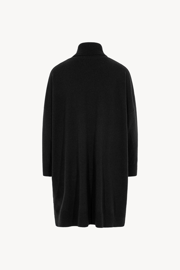 Dolcevita Maxi con Tasca in Puro Cashmere Nero
