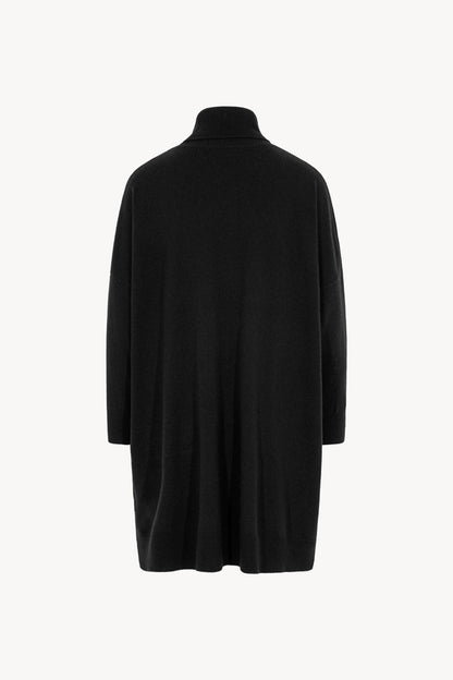 Dolcevita Maxi con Tasca in Puro Cashmere Nero