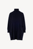 Dolcevita Maxi con Tasca in Puro Cashmere Notte