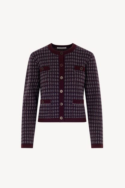 Giacca effetto Tweed in Puro Cashmere Acero