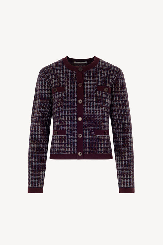 Giacca effetto Tweed in Puro Cashmere Acero