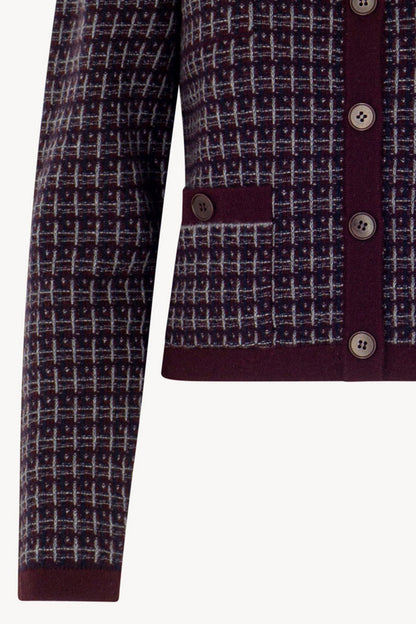 Giacca effetto Tweed in Puro Cashmere Acero
