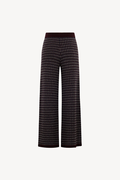 Pantaloni effetto Tweed in Puro Cashmere Acero