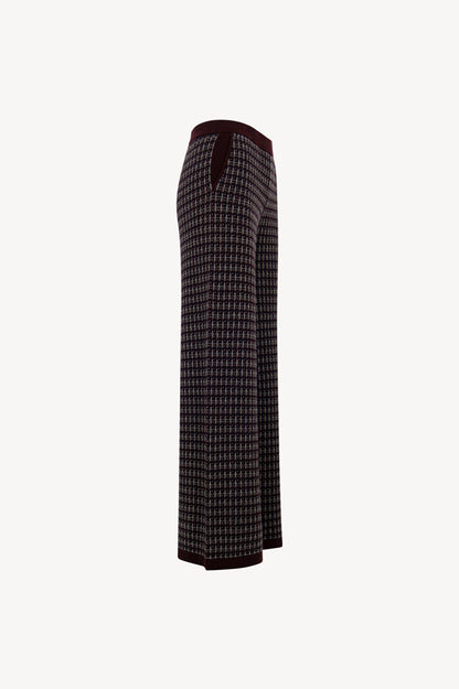 Pantaloni effetto Tweed in Puro Cashmere Acero