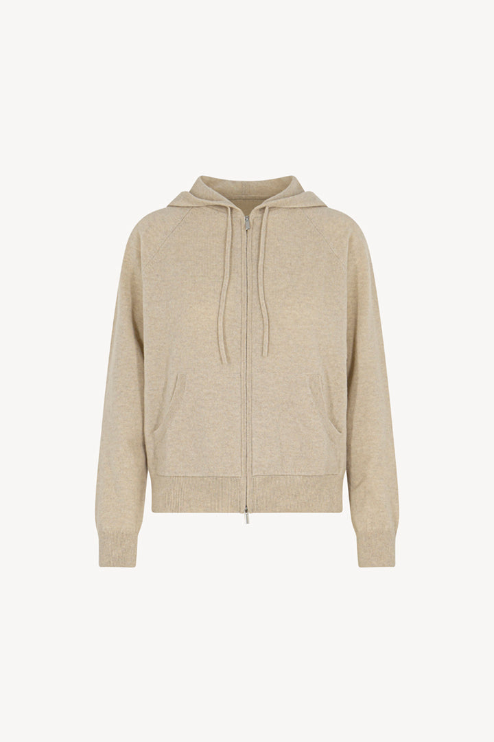 Felpa Donna con Cappuccio in Puro Cashmere Avena