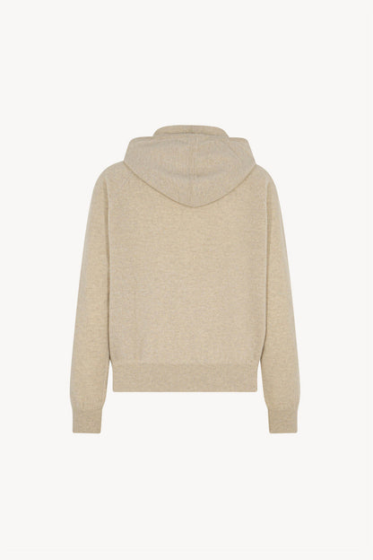 Felpa Donna con Cappuccio in Puro Cashmere Avena