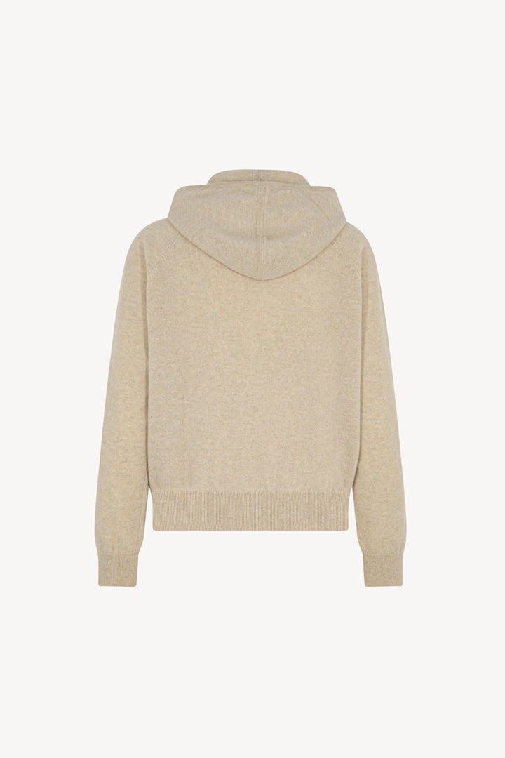 Felpa Donna con Cappuccio in Puro Cashmere Avena