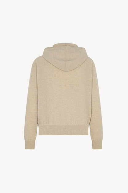 Felpa Donna con Cappuccio in Puro Cashmere Avena