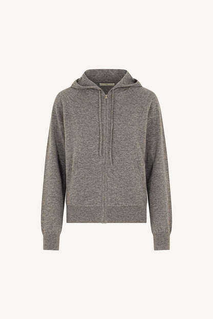 Felpa Donna con Cappuccio in Puro Cashmere Silver