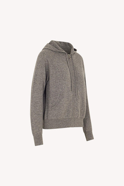 Felpa Donna con Cappuccio in Puro Cashmere Silver
