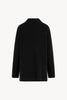 Black Pure Cashmere Double-Breasted Cardigan in English Rib Knit