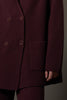 Maple Red Pure Cashmere Double-Breasted Cardigan in English Rib Knit