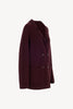 Maple Red Pure Cashmere Double-Breasted Cardigan in English Rib Knit