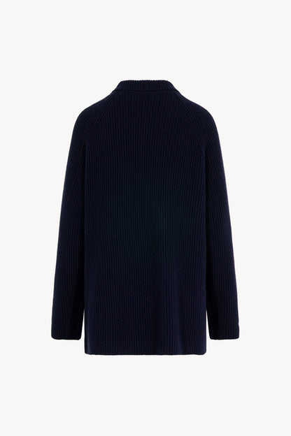 Cardigan Doppiopetto a Costa Inglese in Puro Cashmere Notte