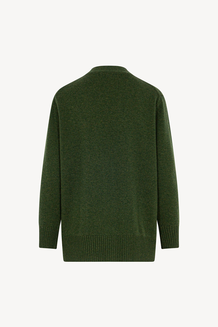 Loden Green Pure Cashmere V-neck Cardigan