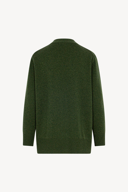 Loden Green Pure Cashmere V-neck Cardigan
