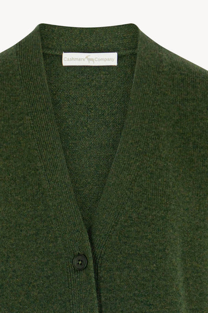 Loden Green Pure Cashmere V-neck Cardigan