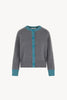 Cardigan con Bordi a Contrasto in Puro Cashmere Derby