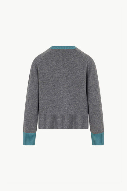 Cardigan con Bordi a Contrasto in Puro Cashmere Derby