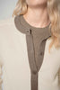 Cardigan con Bordi a Contrasto in Puro Cashmere Latte