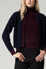 Cardigan con Bordi a Contrasto in Puro Cashmere Notte