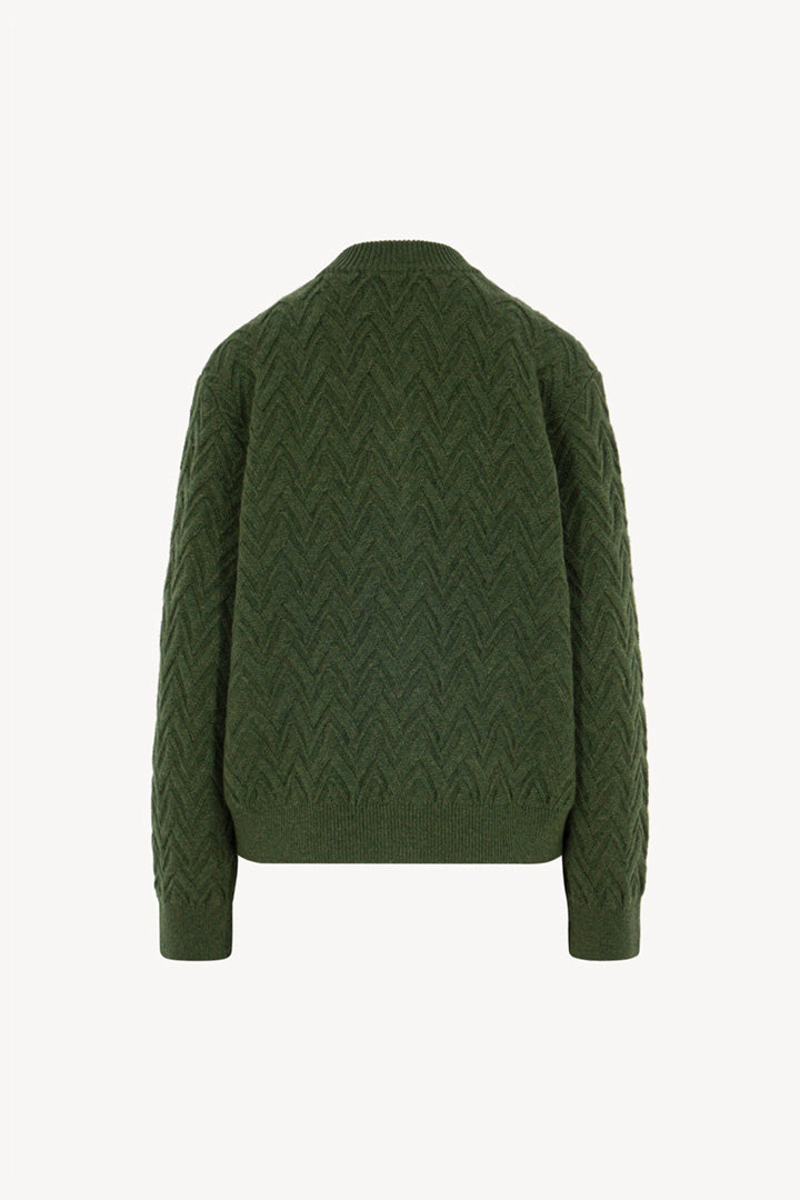 Bomber in Punto Chevron in Puro Cashmere Loden