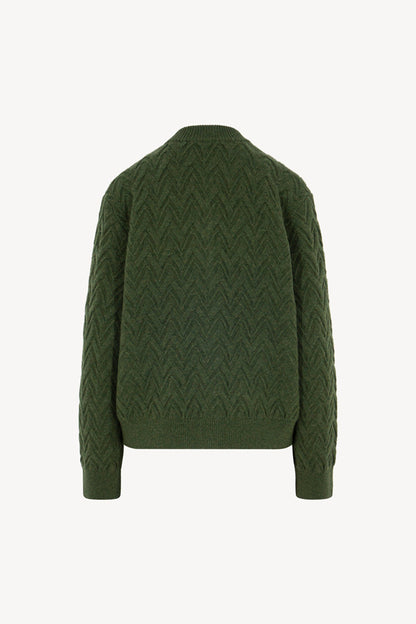 Bomber in Punto Chevron in Puro Cashmere Loden