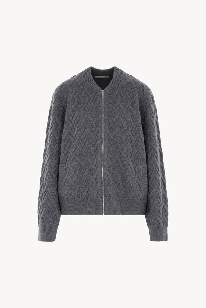 Bomber in Punto Chevron in Puro Cashmere Derby