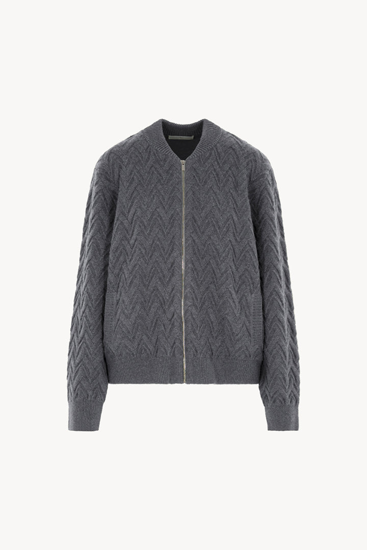 Bomber in Punto Chevron in Puro Cashmere Derby