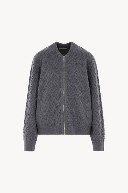 Bomber in Punto Chevron in Puro Cashmere Derby