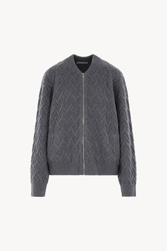 Bomber in Punto Chevron in Puro Cashmere Derby