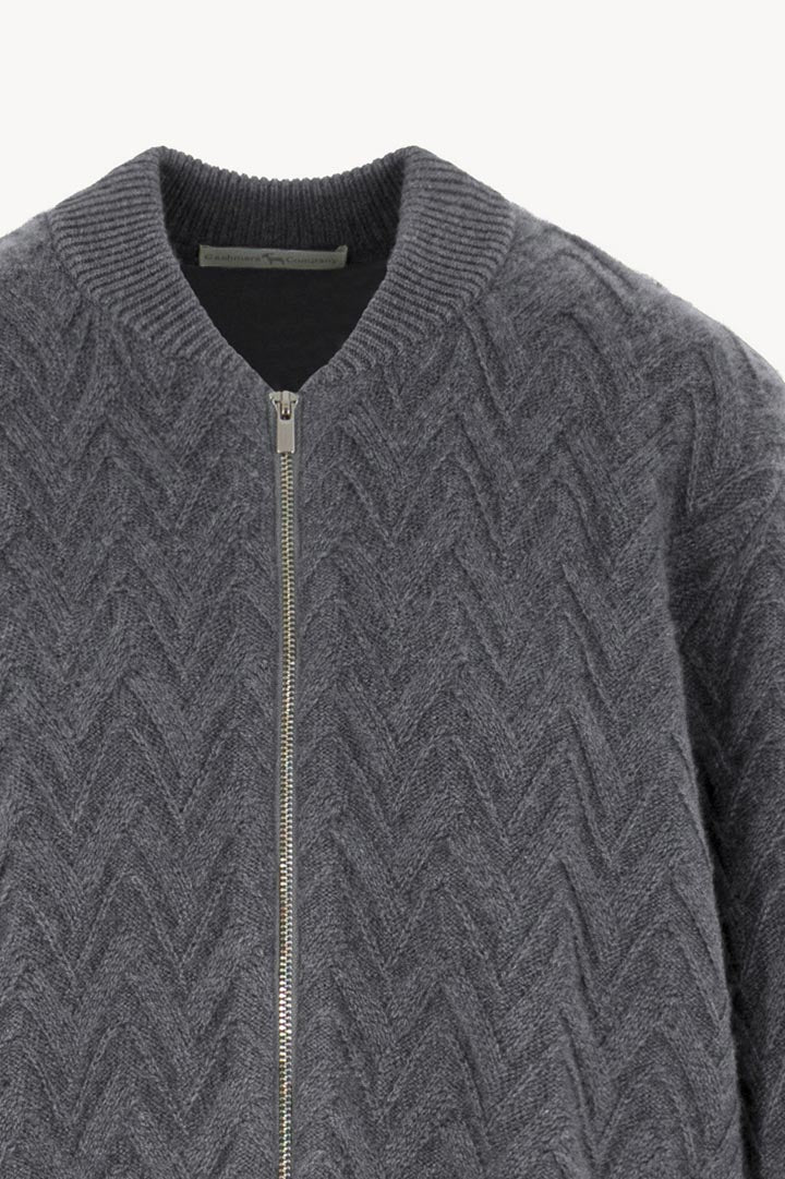 Bomber in Punto Chevron in Puro Cashmere Derby