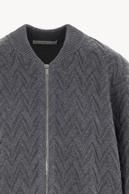 Bomber in Punto Chevron in Puro Cashmere Derby