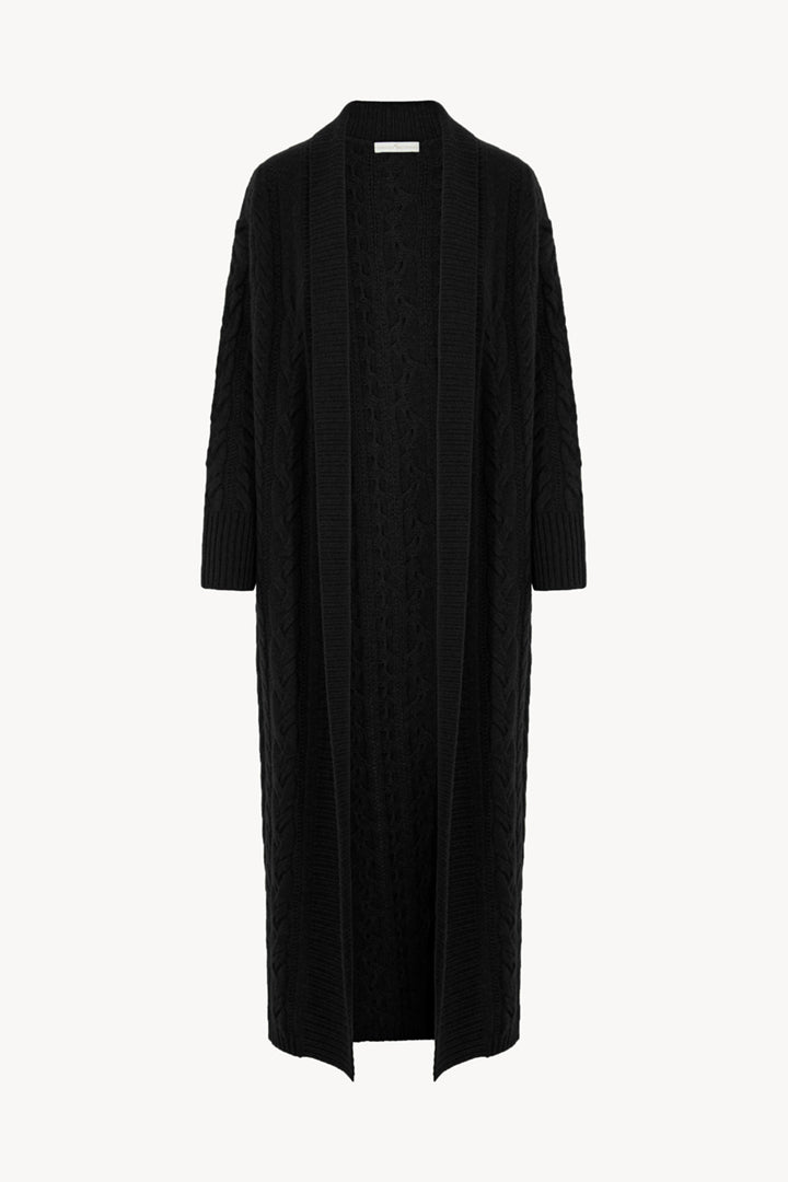 Cappotto a Trecce in Puro Cashmere Nero